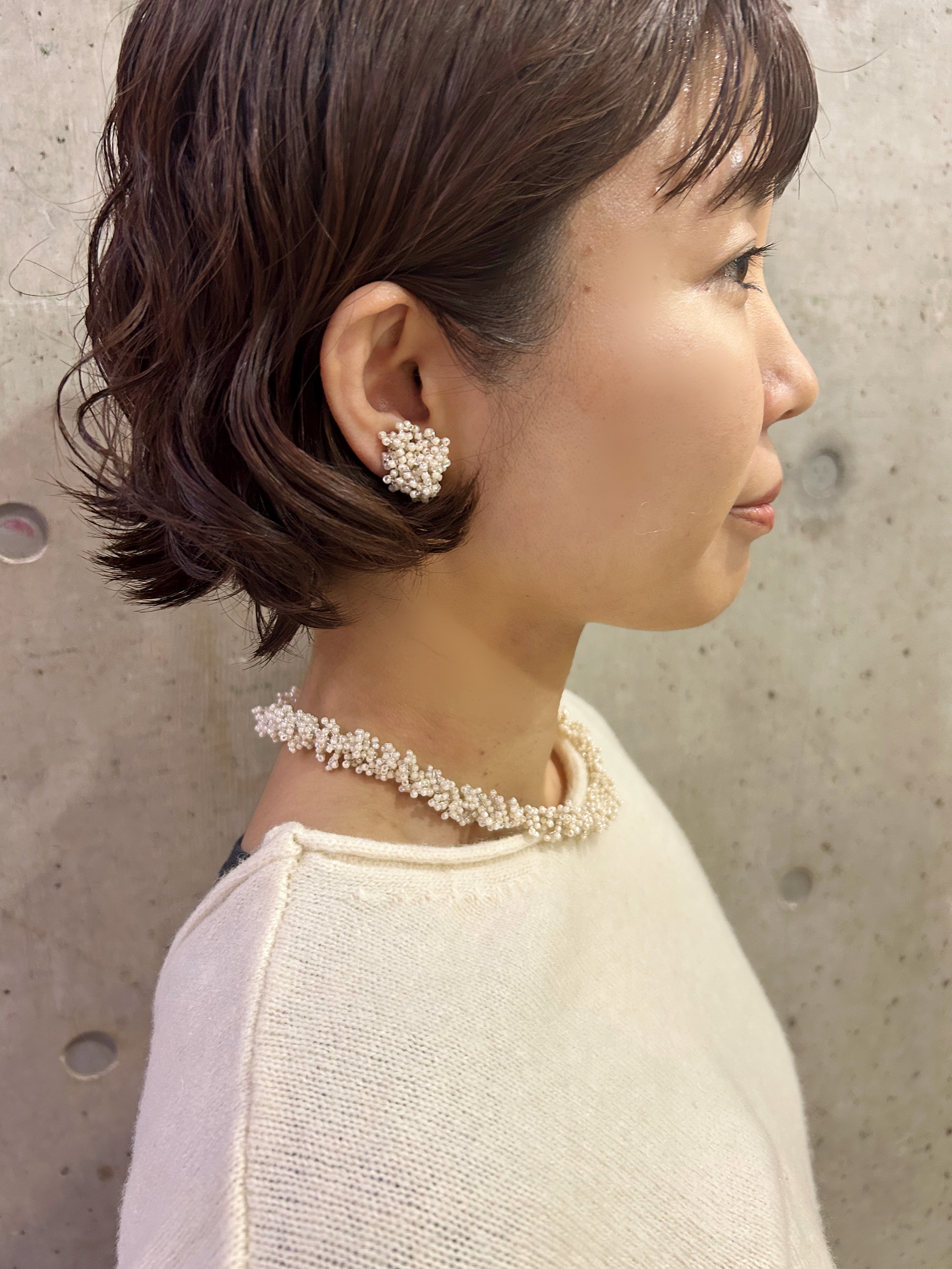 fuwari /pearl ネックレス＆ピアスorイヤリングセット